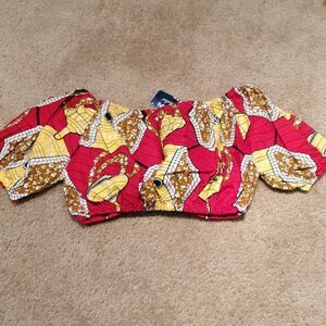 Ladies 4 Da Culture African Print Crop Top M/L